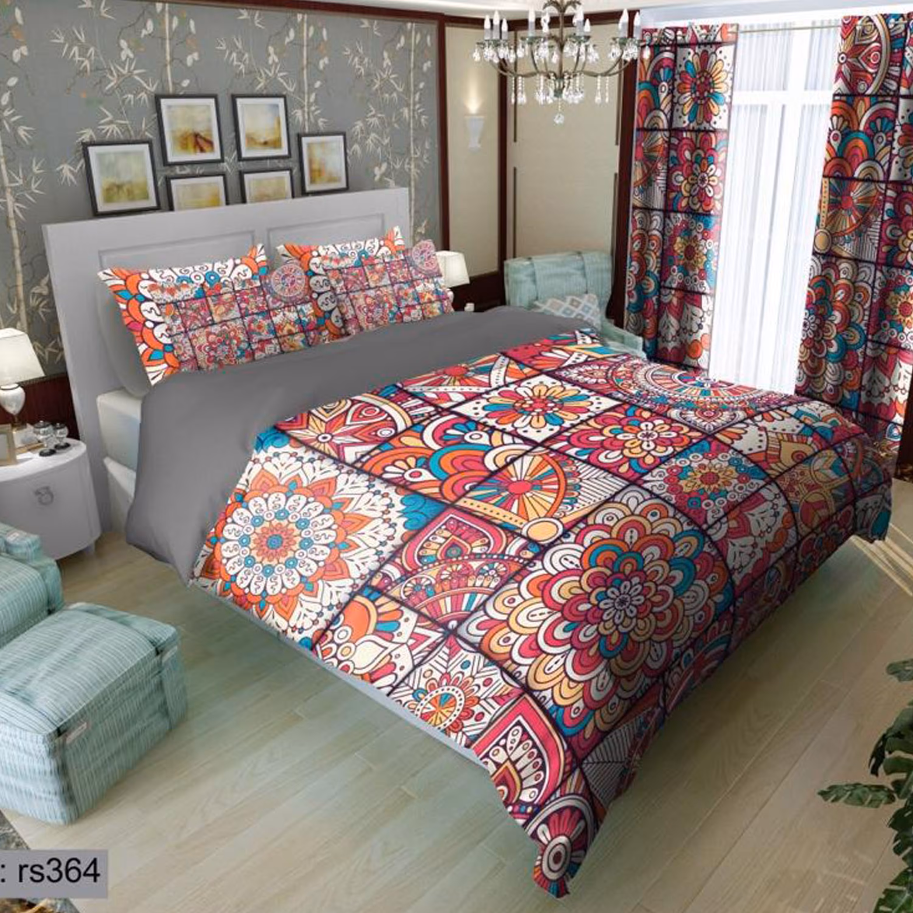 سرویس روتختی 2 نفره تنسل چاپی برندترک لند(Turk Land) rs 364