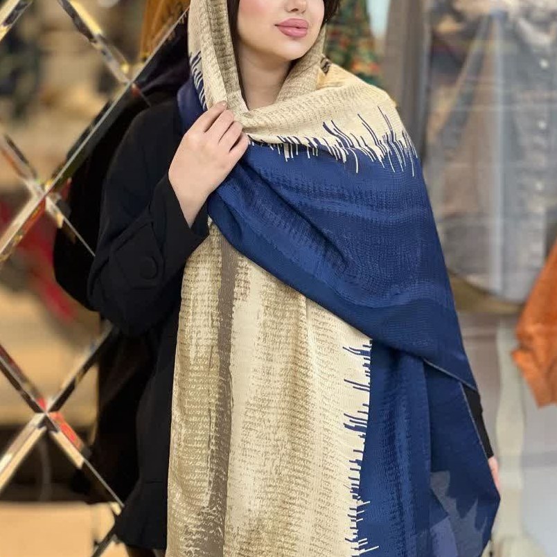 شال نخ ژاکارد منگوله دار کد 13