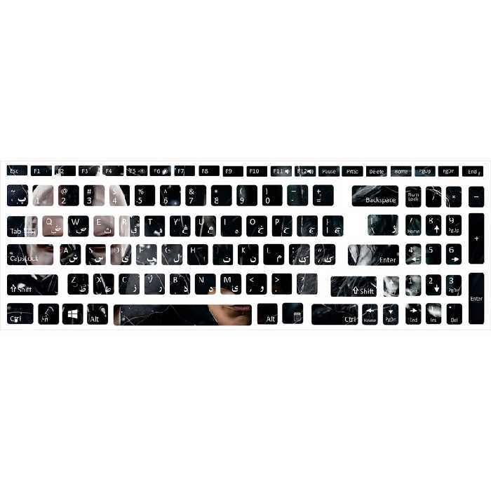 برچسب حروف فارسی کیبورد طرح بتمن