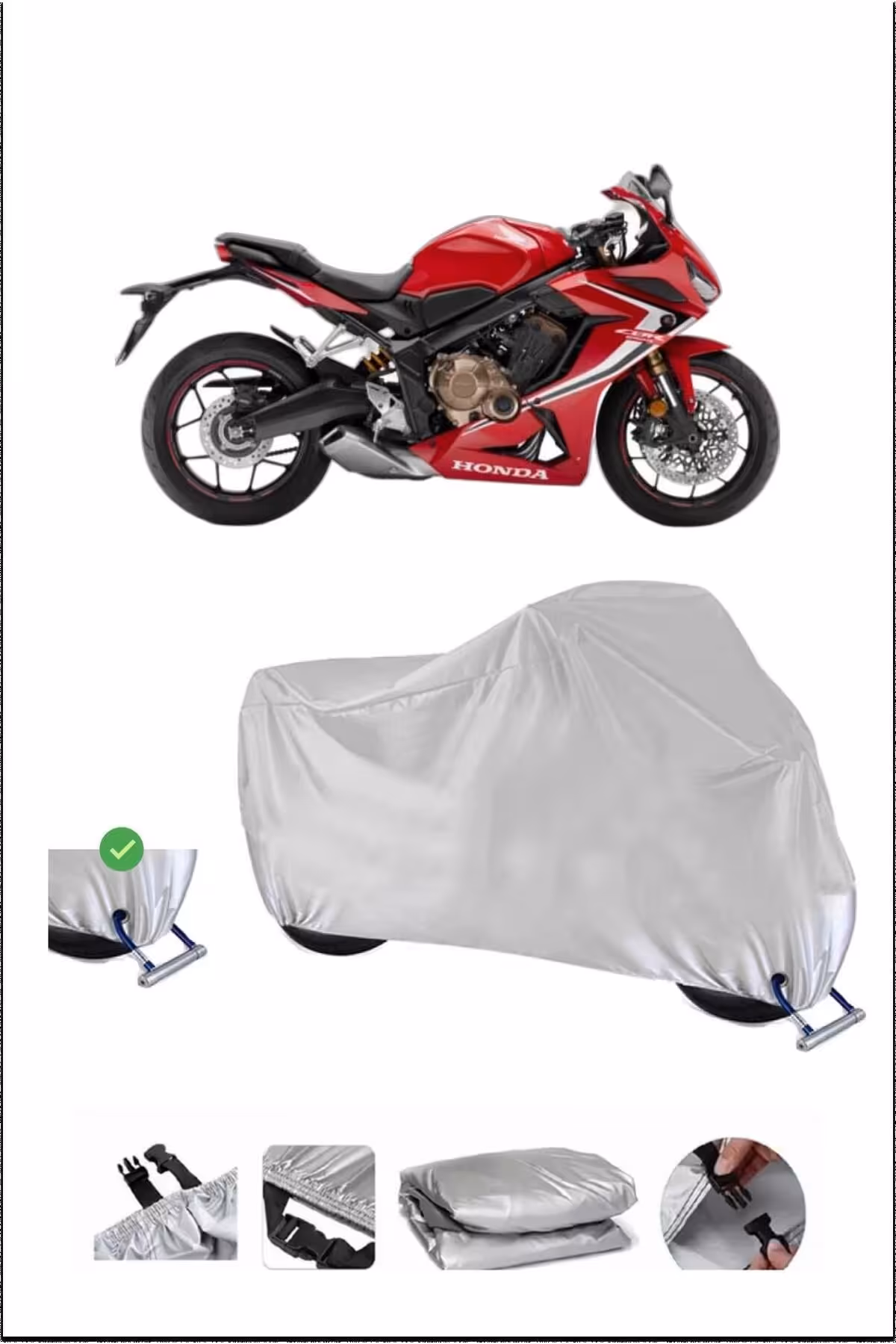 چادر موتورسیکلت خاکستری قفل HONDA CBR650R سازگار با ضد آب موتور سیکلت دوام آبتر Breen