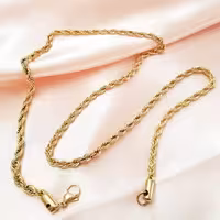 زنجیر کد1179 طرح طلای طنابی.  با آبکاری طلا. ضد حساسیت. رنگ ثابت