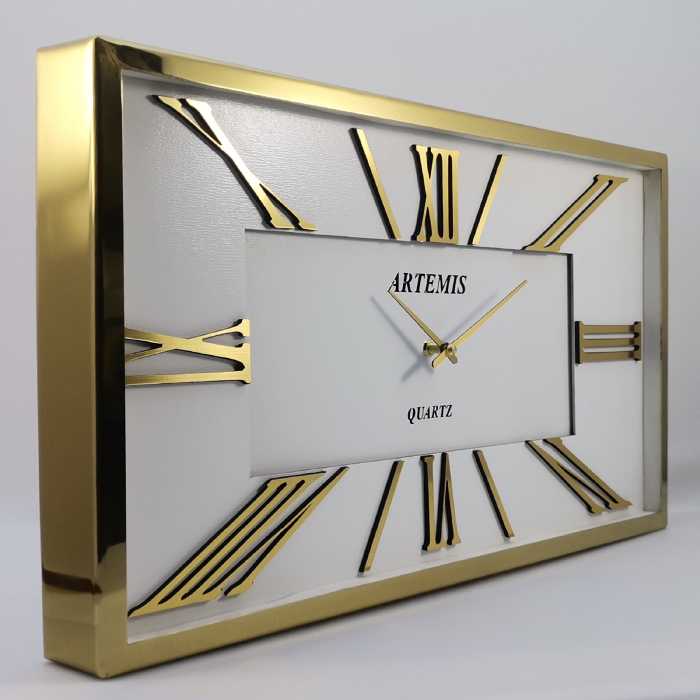 ساعت دیواری آرتمیس مدل 2027 گلد (طلایی) صفحه سفید