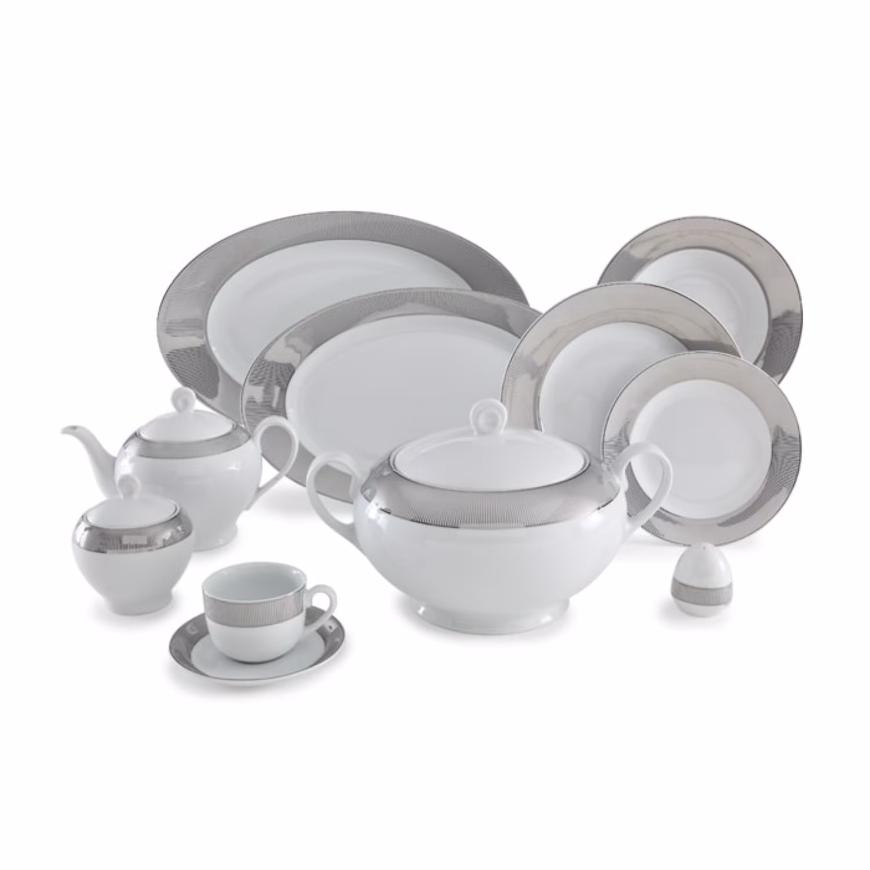 سرویس چینی زرین 12 نفره 102 پارچه پالادیوم درجه عالی