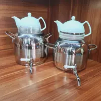 کتری و قوری  4،5 لیتری شیردار یونیک اصل شرکتی ، کتری و قوری یونیک ، کتری و قوری استیل ، چایساز ، سماور 