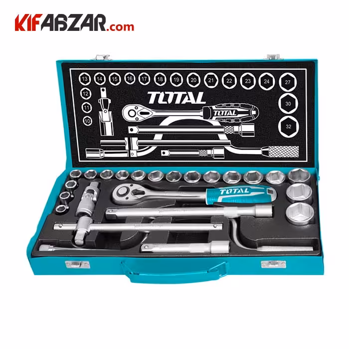 جعبه بکس 1/2 اینچ 24 پارچه توتال مدل THT141253