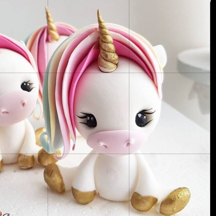 تاپر کیک تک عددی اسب تک شاخ از سری تم یونیکورن  ارتفاع8cm