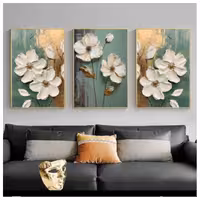 تابلو گل برجسته کارشده با ورقطلا ابعاد هرکدام 40در 60