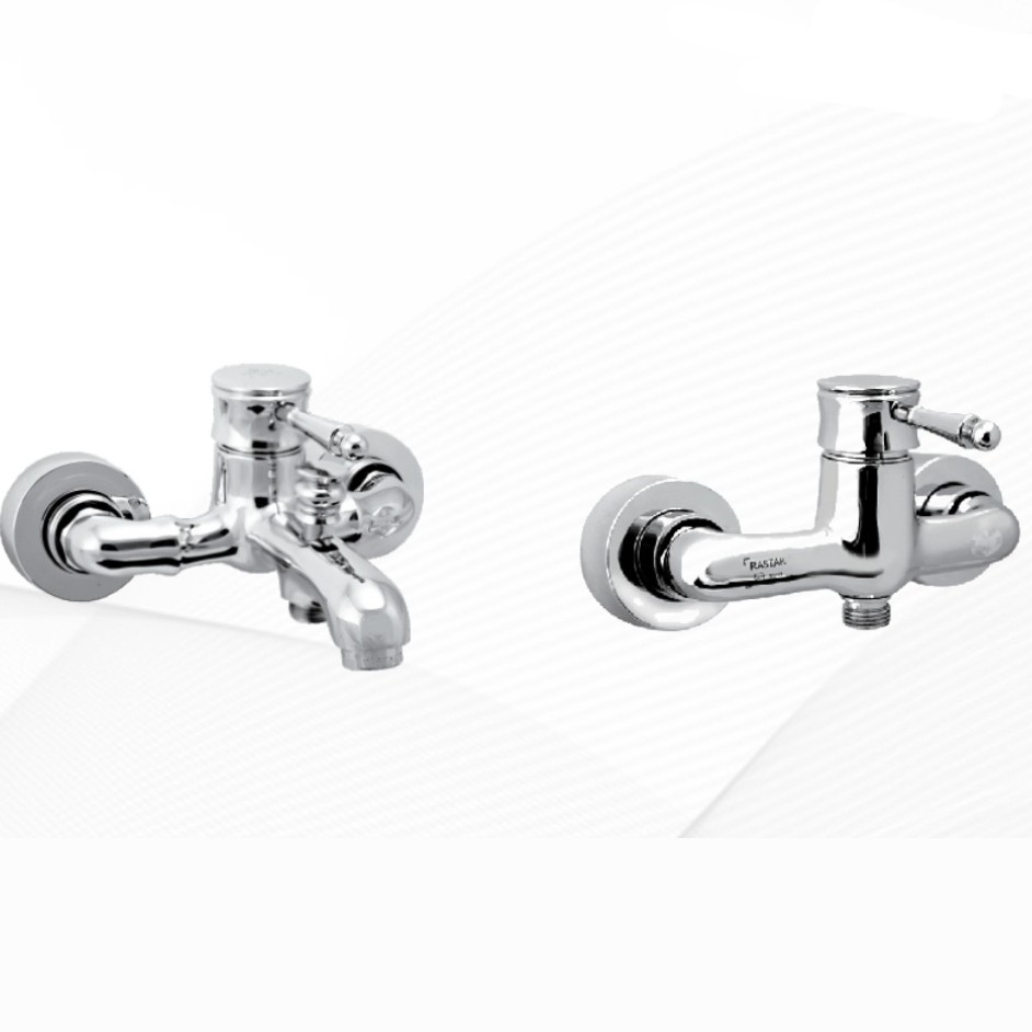 ست شیرالات ست کامل 4 تیکه شیرالات ساختمان رنگ کروم جنس درجه 1 و استاندارد و دارای نشان کیفیت ایزو 9001