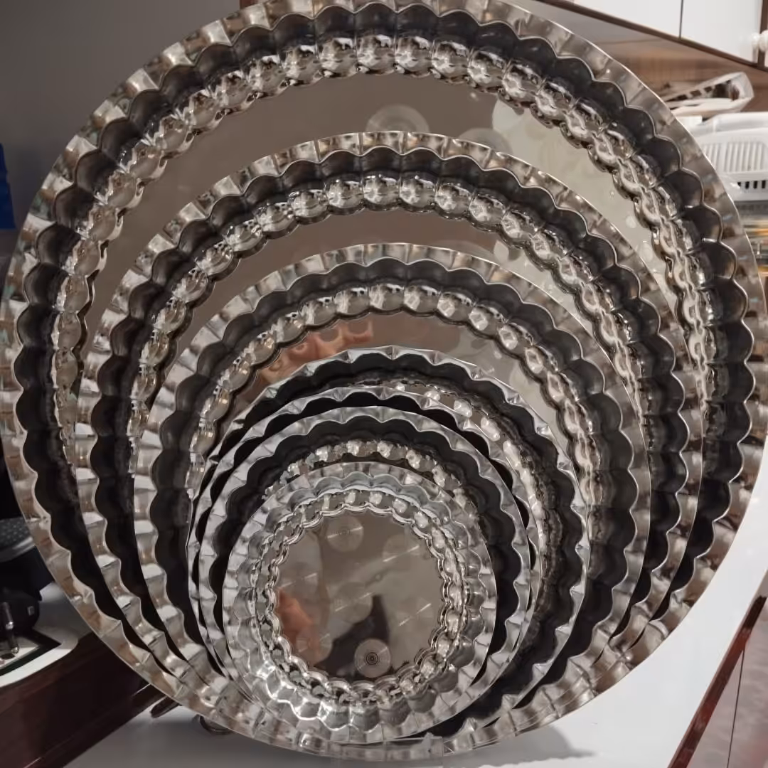 سینی استیل لب کنگره ای پک 7 تایی