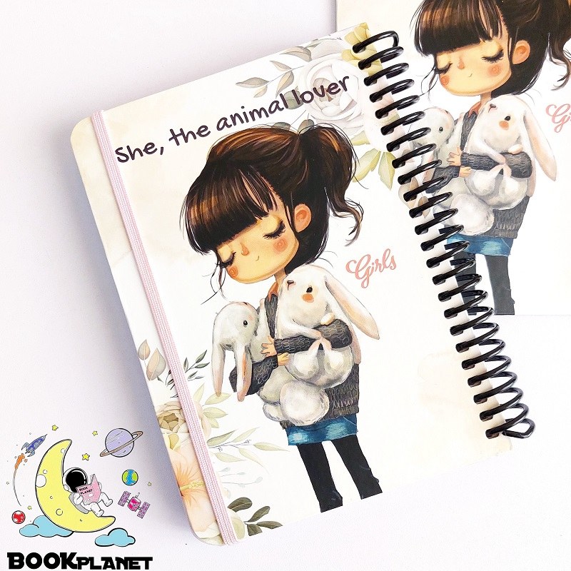 دفتر خط دار 100 برگ طرح animal lover دات نوت (A6)