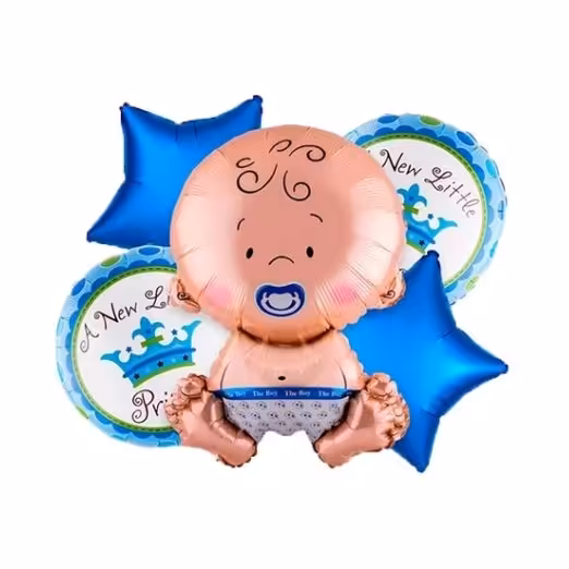 بادکنک فویلی 5 تیکه بیبی پسر