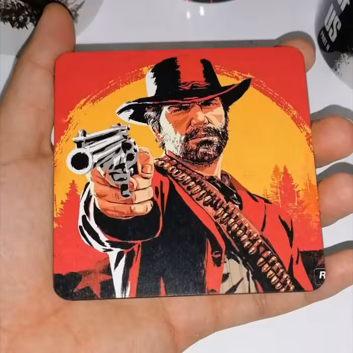 زیرلیوانی دوطرفه گیمینگ رد دد ریدمپشن  ( Red Dead Redemption  ) آرتور  ( پلی استیشن  . ایکس باکس )