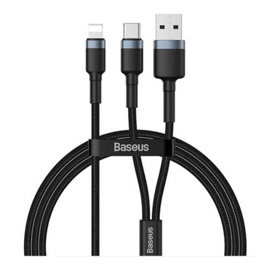 قیمت و خرید کابل تبدیل 12 متری USB/USB-C به لایتنینگ بیسوس Cafule 2in1 PD CATKLF-ELG1 | یاس ارتباط