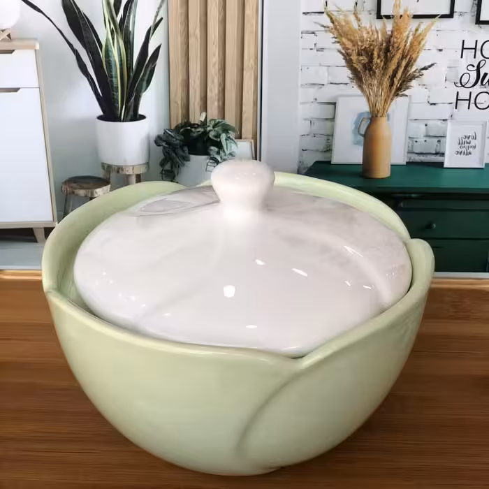 شکلات خوری درب دار سرامیکی لاله یک عددی با ارسال رایگان