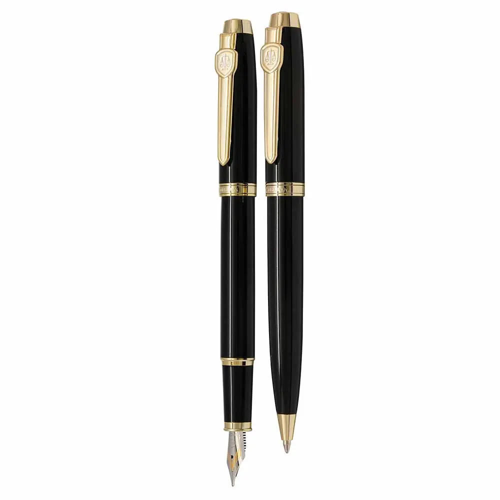 خرید ست خودکار و خودنویس یوروپن مدل EUROPEN LEX بدنه مشکی گیره طلایی