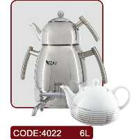 کتری قوری دو قوری نزاز 6 لیتر کد 4022 براق و مات