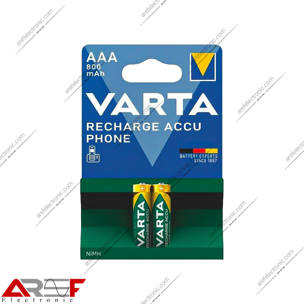 باتری نیم قلمی شارژی وارتا مدل 800mah - فروشگاه عارف الکترونیک