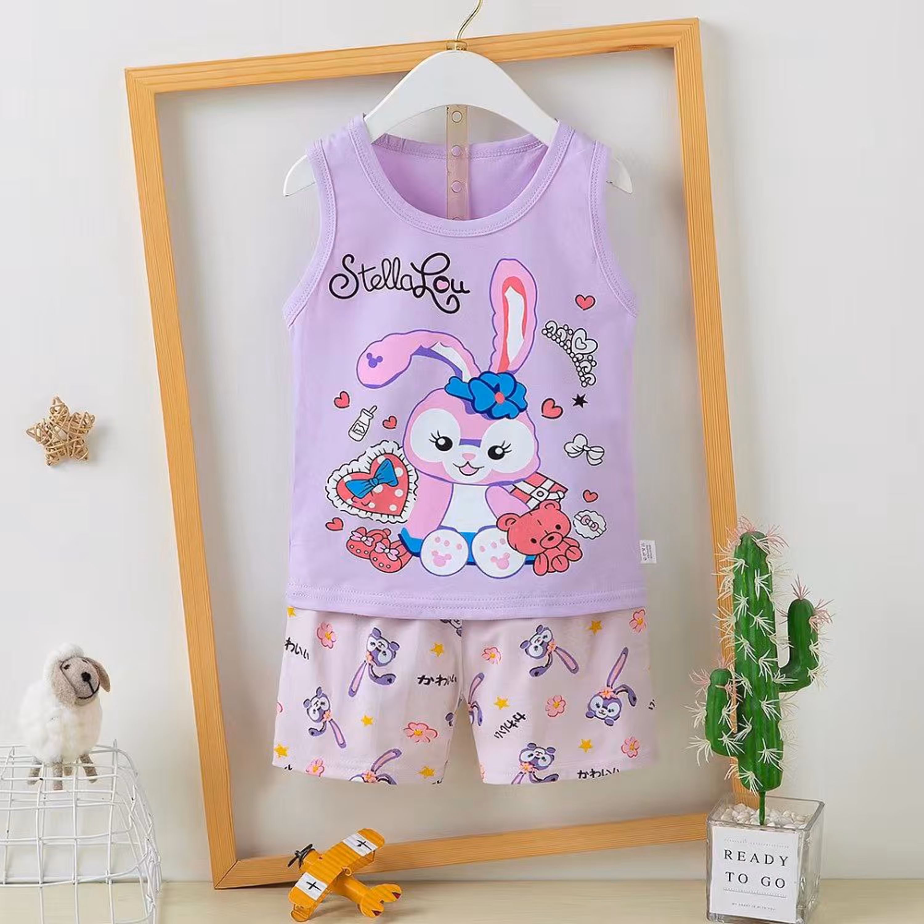 ست تاپ رکابی و شلوارک وارداتی نخ پنبه کشی با کیفیت مناسب 6ماه تا3سال واقعی