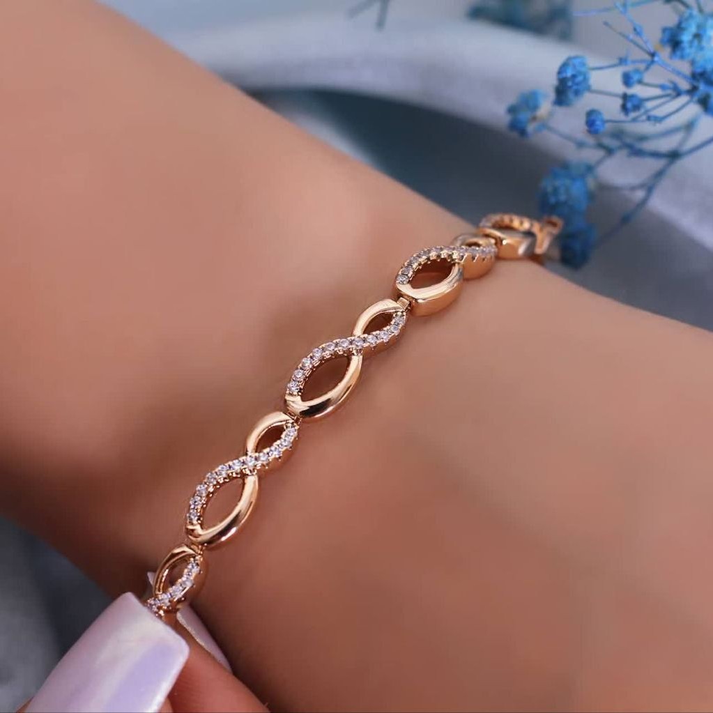 دستبند کد11709برند ژوپینگ xuping.نگین اتمی.آبکاری طلا.رنگ ثابت.ضدحساسیت