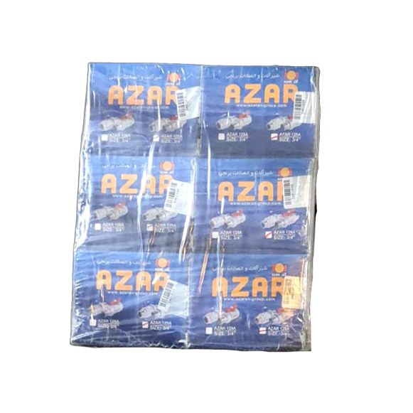 شیر مهره ماسوره دار دسته پروانه ای آذران 128سایز 1 کارتن 40 عددی