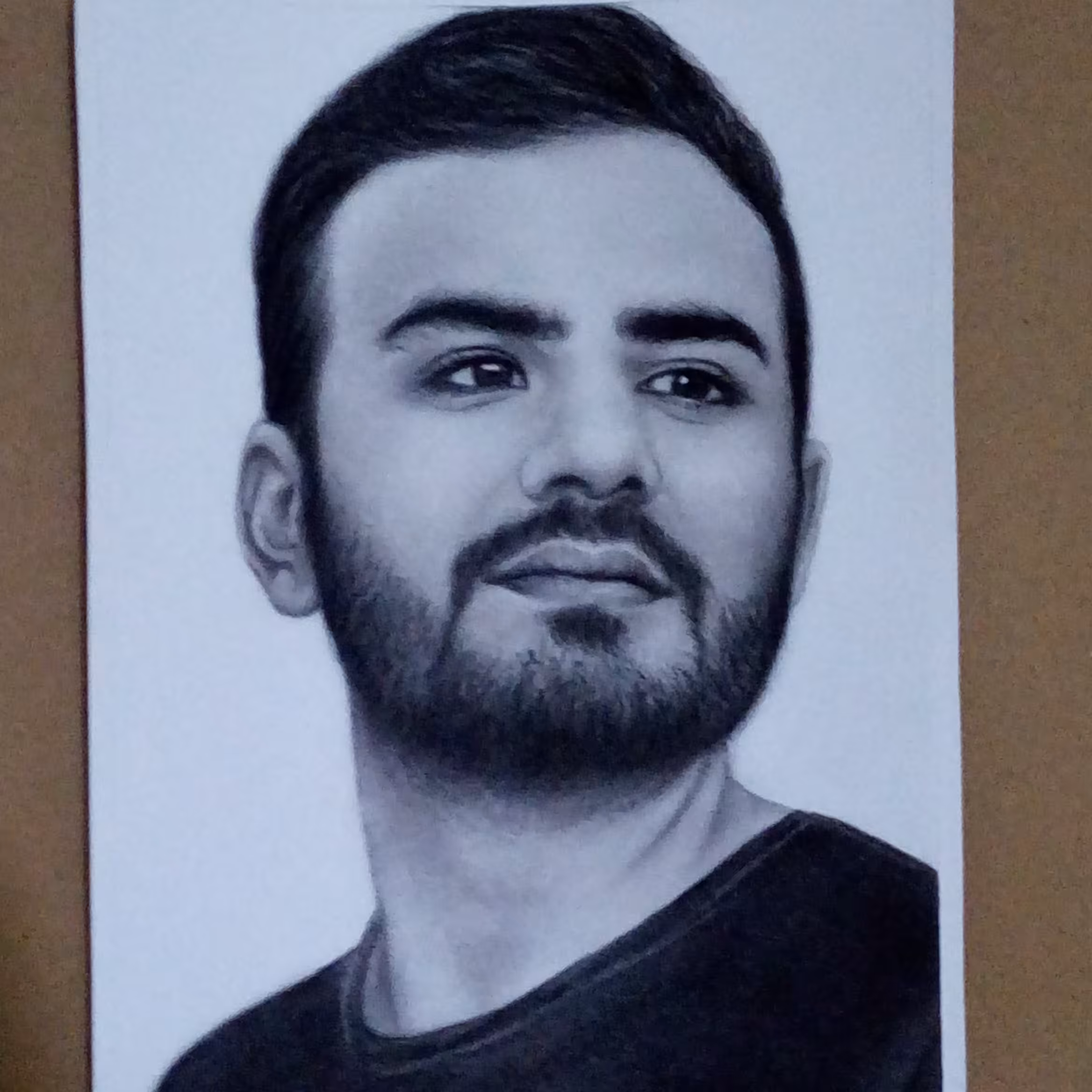 طراحی چهره سیاهقلم سایز 50در 70 تک چهره