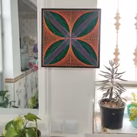 تابلوی میخ و نخ سه بعدی طرح گل ابعاد 35در 35