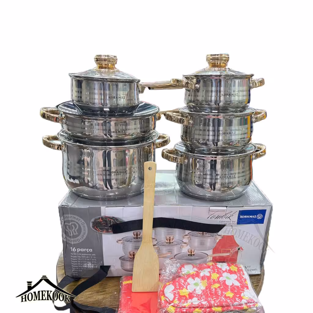 سرویس قابلمه استیل کرکماز 16 پارچه