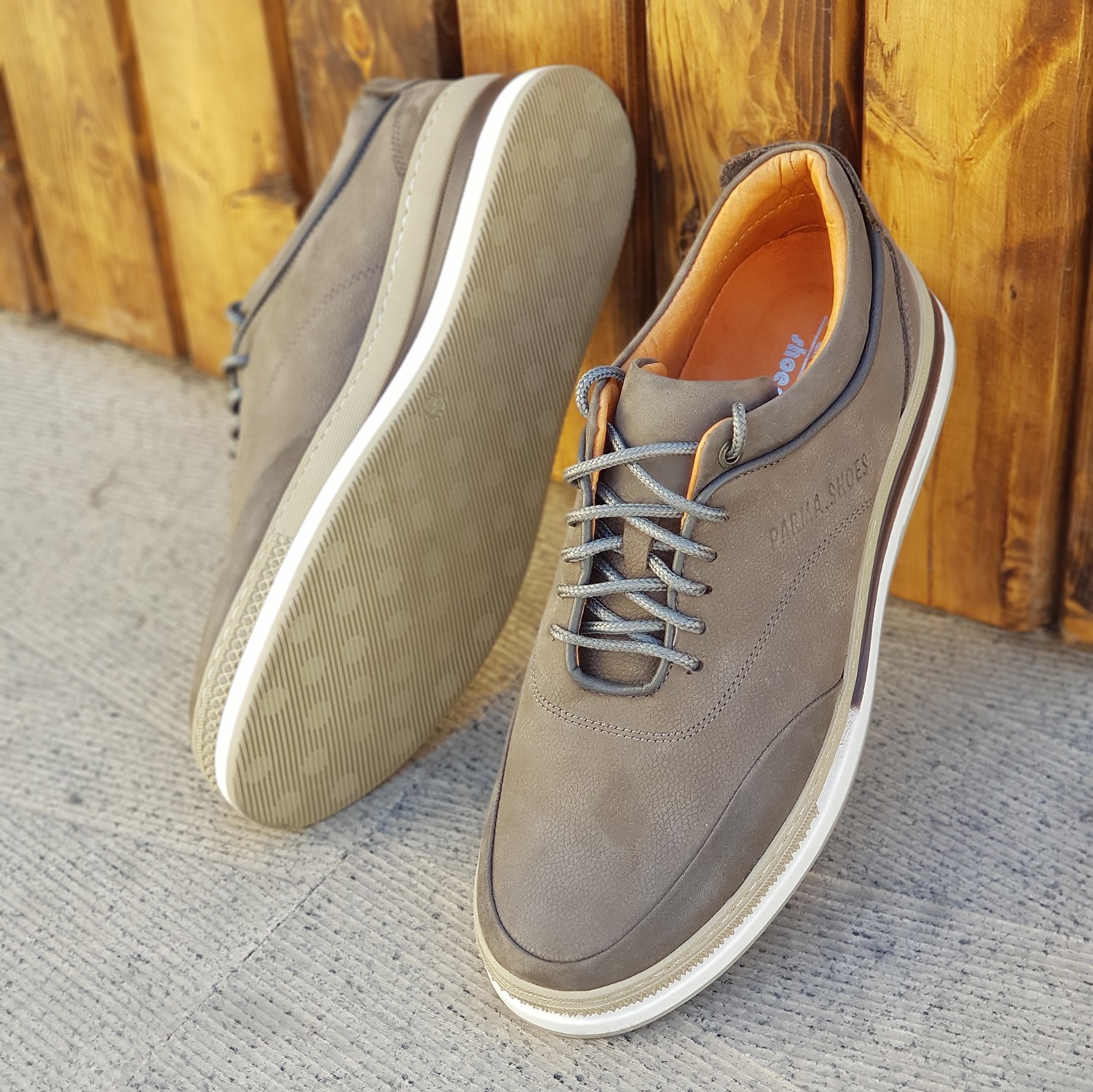 کفش روزمره مردانه مدل چرم طبیعی کد 0079 رنگ عسلی