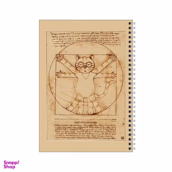 دفتر مشق 80 برگ بامبیلیپ طرح تناسبات طلایی گربه داوینچی کد 5968605