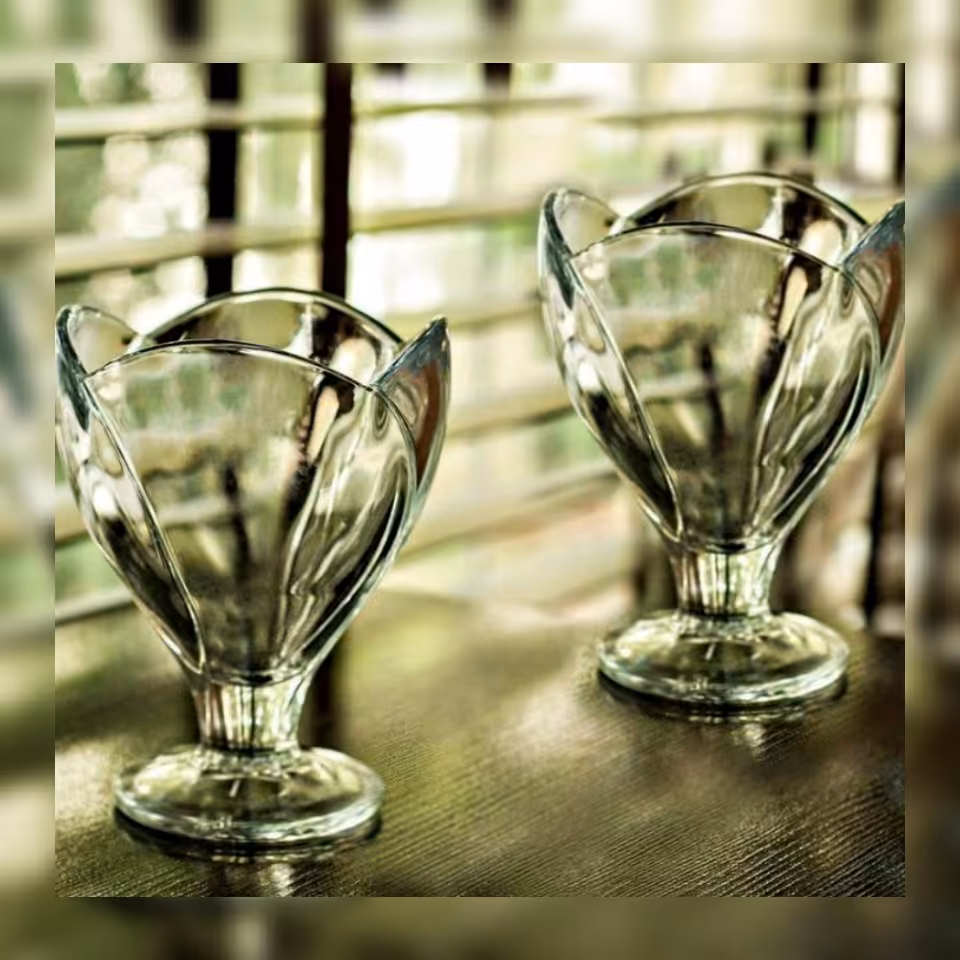 ظروف بستنی خوری 6 عددی بلوری