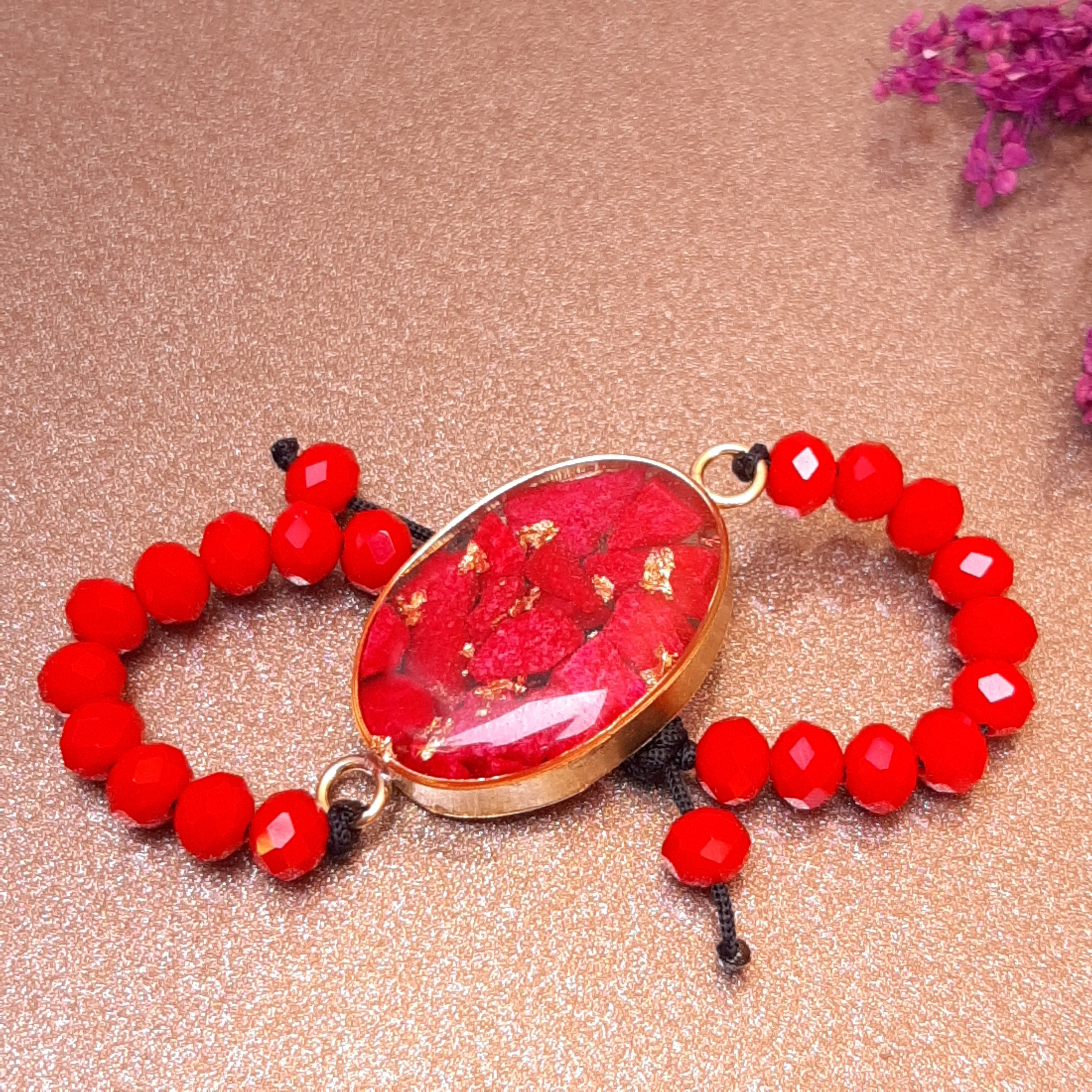 دستبند سنگی رزینی با سنگ انتخابی شما