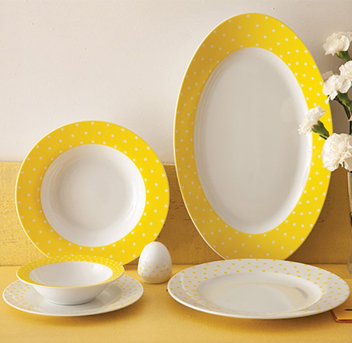 سرویس 28 پارچه اسپاتی زرد