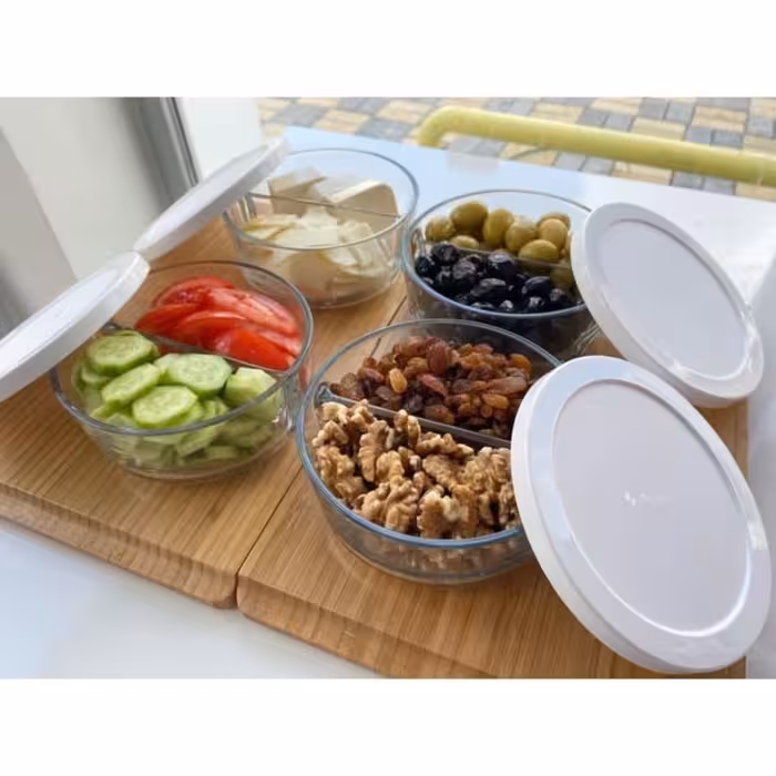 ظرف نگهدارنده دو قسمتی درب دار پاشاباغچه مدل پولار کد 530683 یک عددی