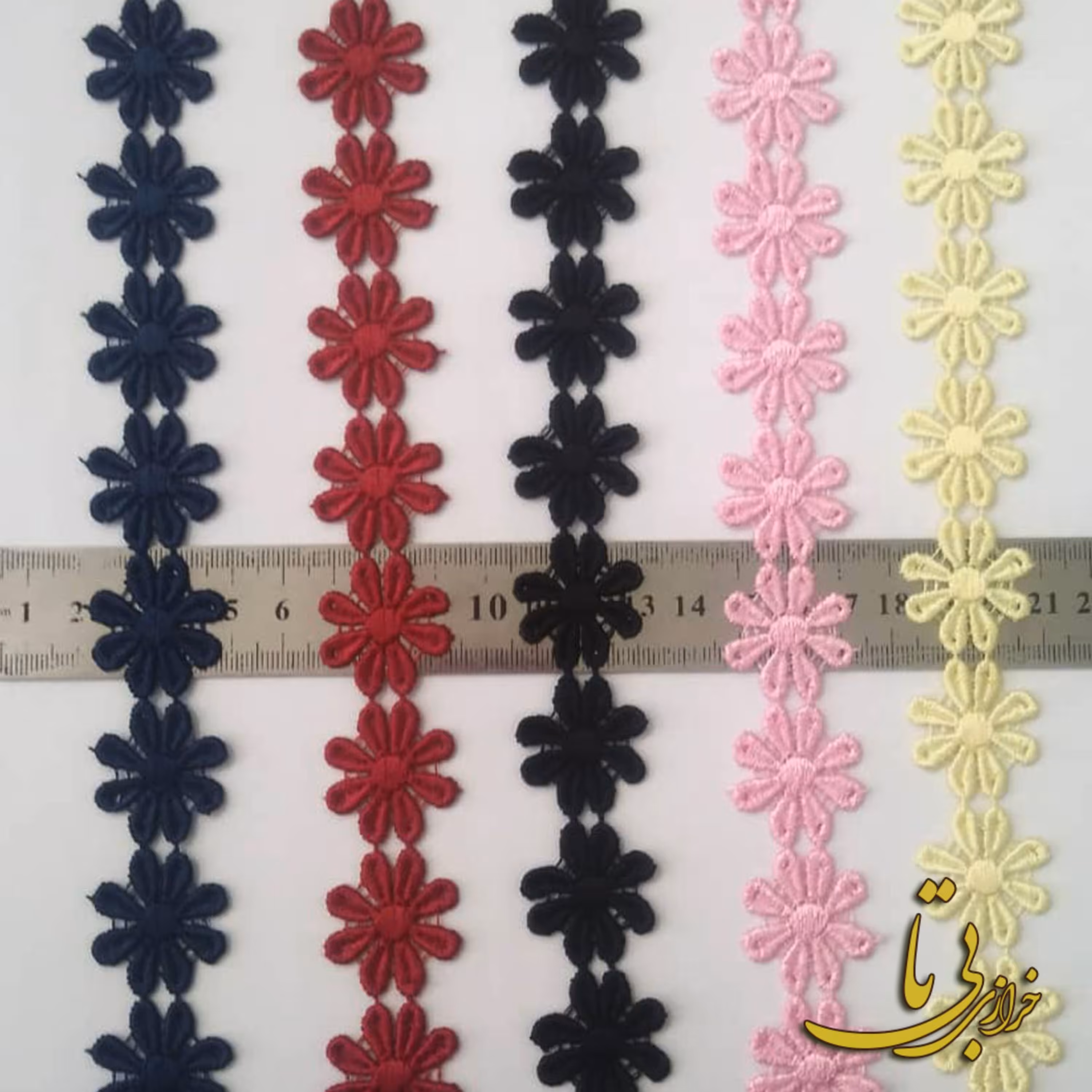 نوار  گل شکوفه گیپور کوچک.واحد خرید نیم متری (کد 1039