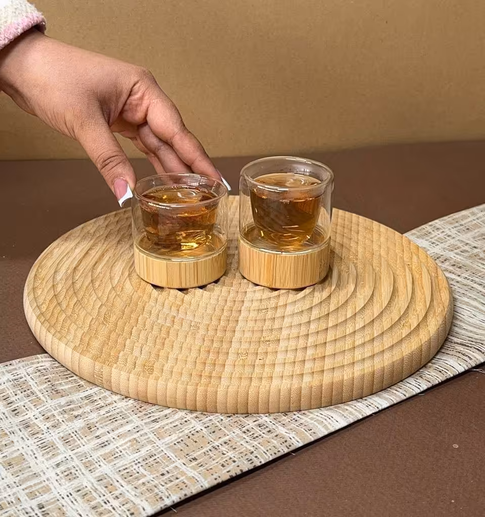 شات قهوه کف بامبو