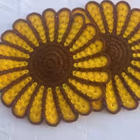 ست 6 تیکه آشپزخانه، در رنگ بندی زرد وقهوه ای،