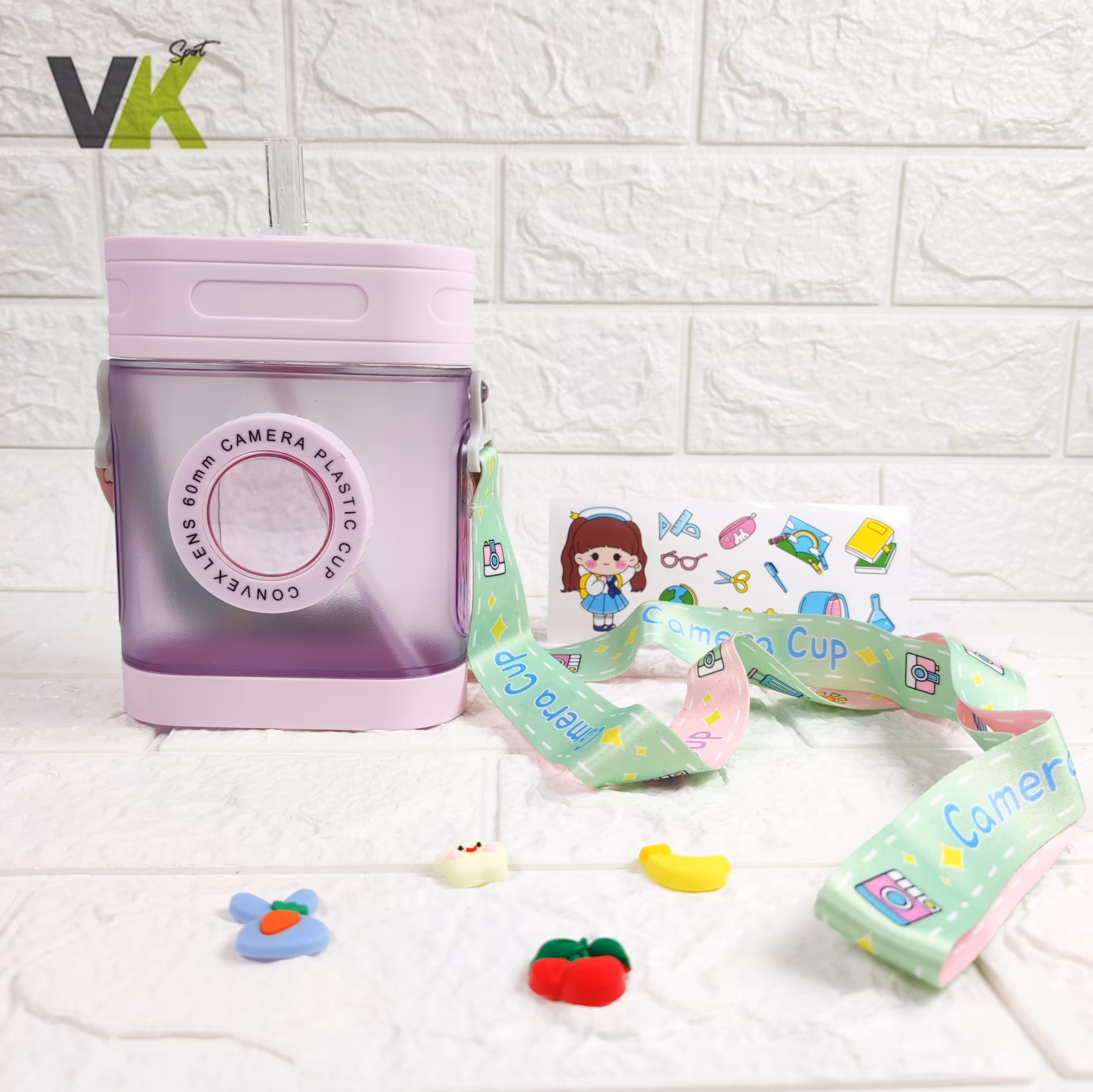 قمقمه فانتزی مدل دوربین عکاسی رنگ بنفش قبل از ثبت موجودی بگیرید