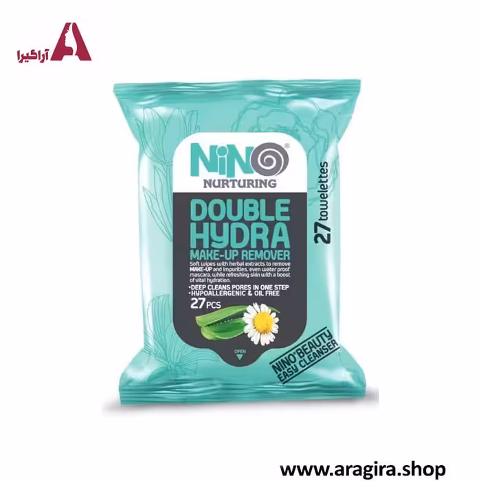 دستمال مرطوب پاک کننده آرایش نینو مدل آبرسان 27عددی