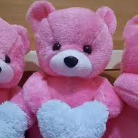 عروسک خرس صورتی 40سانتی نیو سافت خارجی 