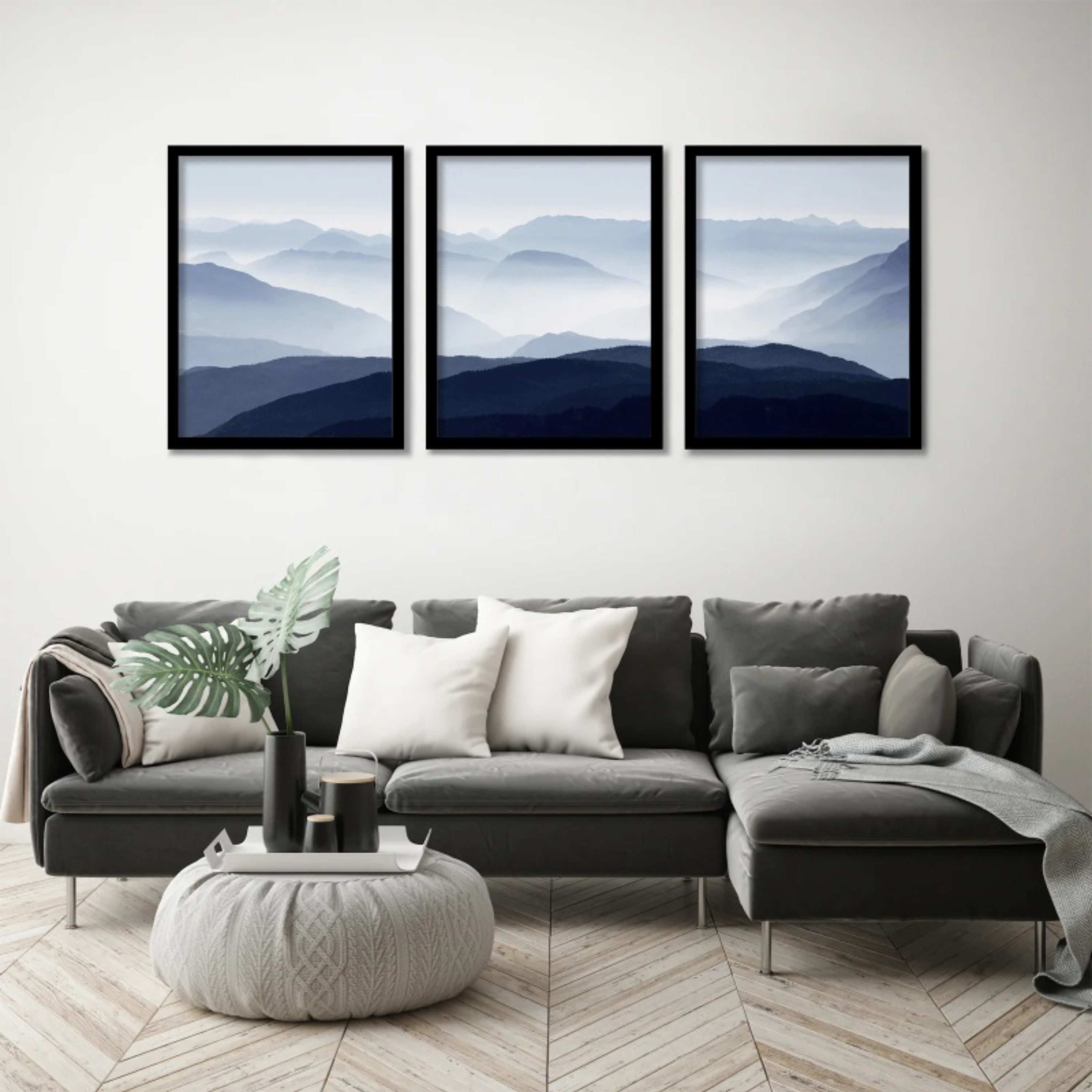 تابلو دکوراتیو کوهستان مجموعه 3 عددی