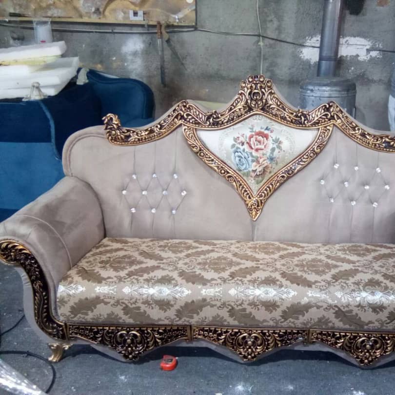 مبل سلطنتی شزلون دار 8نفره.(هزینه ارسال بامشتری)