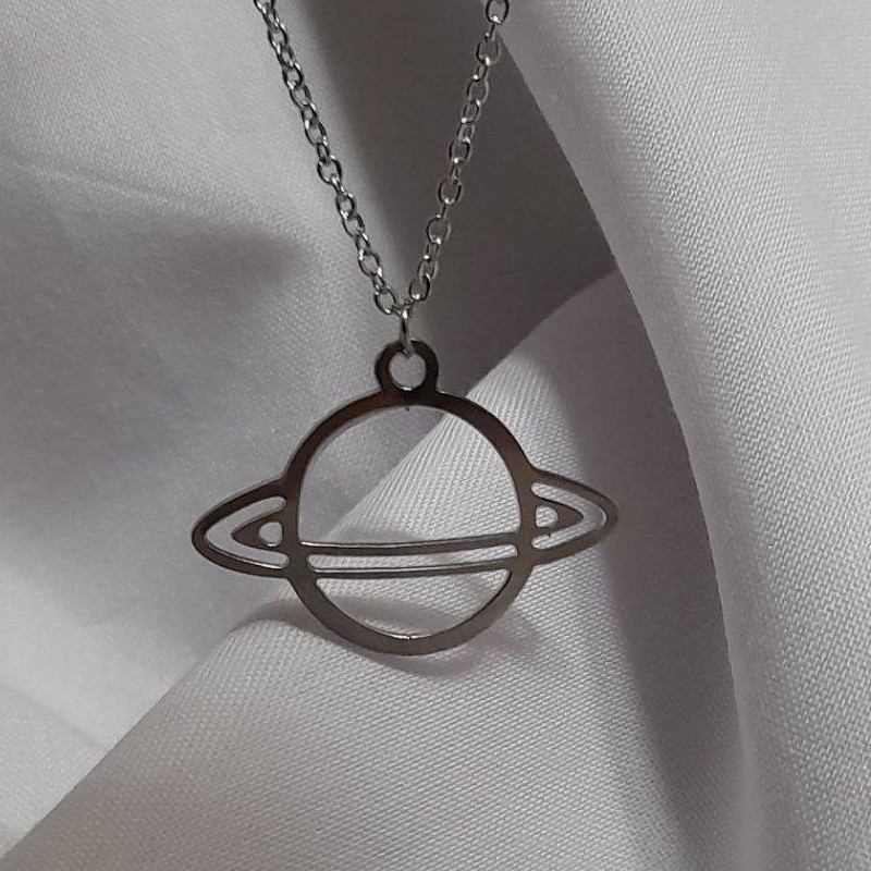 گردنبند زحل استیل همراه زنجیر