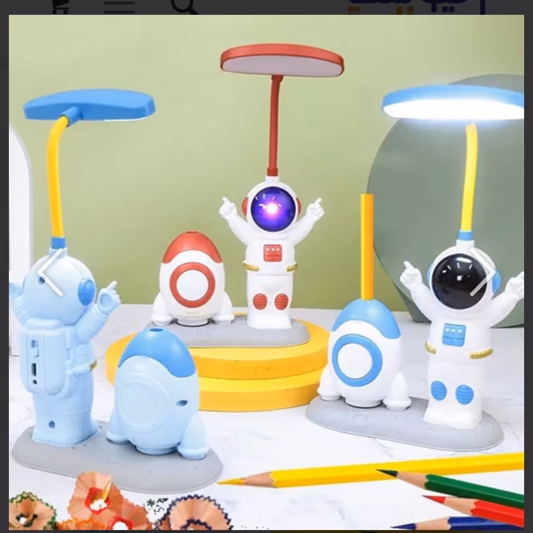 چراغ مطالعه و چراغ خواب چند کاره طرح فضانورد  و موشک