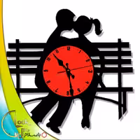 ساعت دیواری عاشقانه طرح نیمکت کد 392 (پس کرایه)