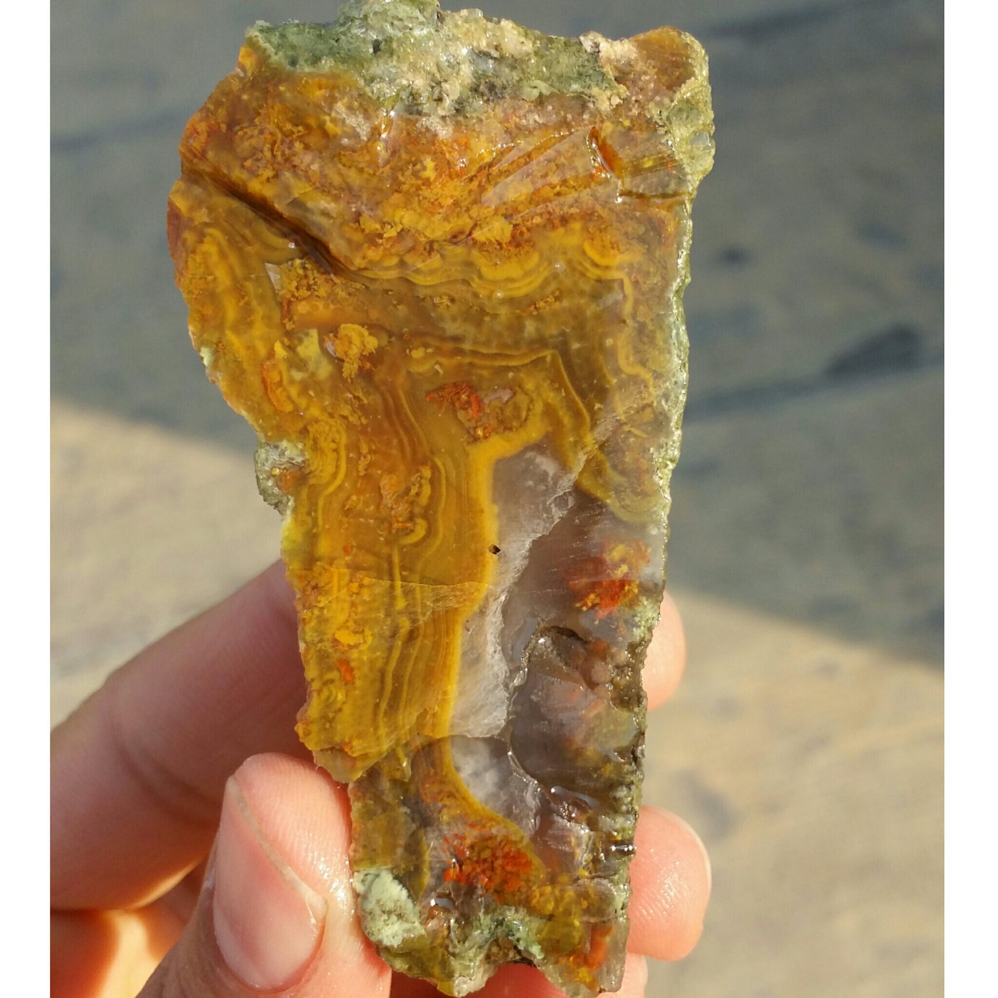 اسلایس سنگ راف عقیق منظره بسیار دیدنی شاهکار خلقت کاملا طبیعی محشر 8902