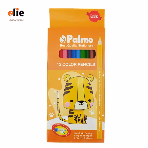 مداد رنگی 12 رنگ پالمو طرح ببر