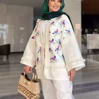 مانتو چکاوک لینن ترک مزونی خنک