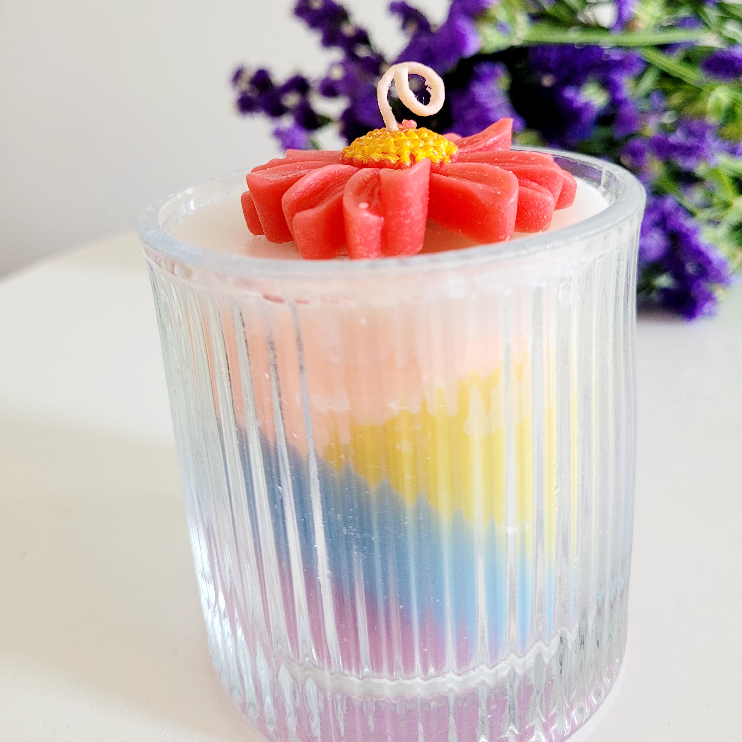 شمع لیوانی رنگی