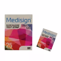 نوار تست قند خون مدیساین 25 عددی Medisign Blood sugar test strip