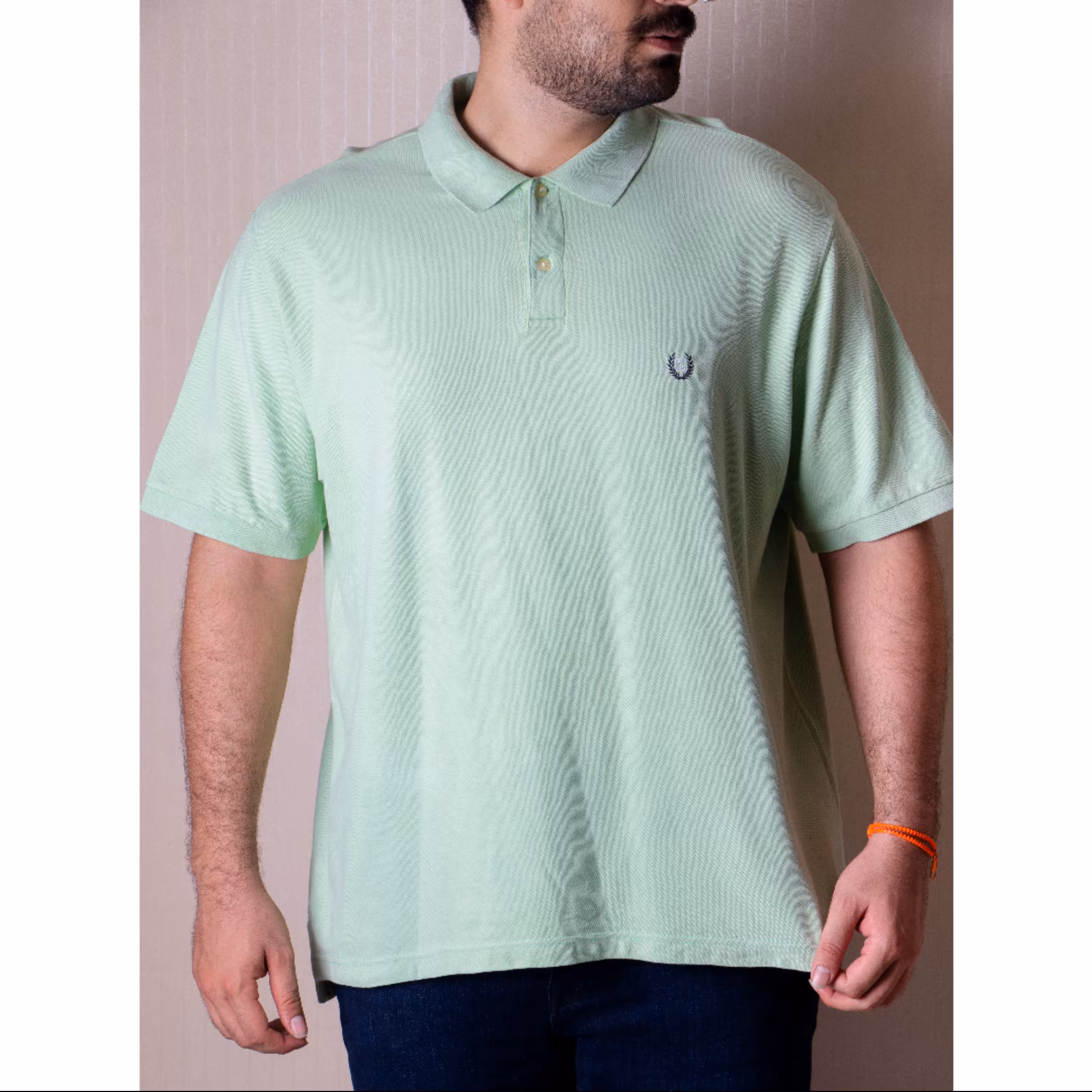 پولوشرت اورجینال یقه دار دو دکمه سبز روشن دو ایکس لارج یونیسکس سوپر پنبه